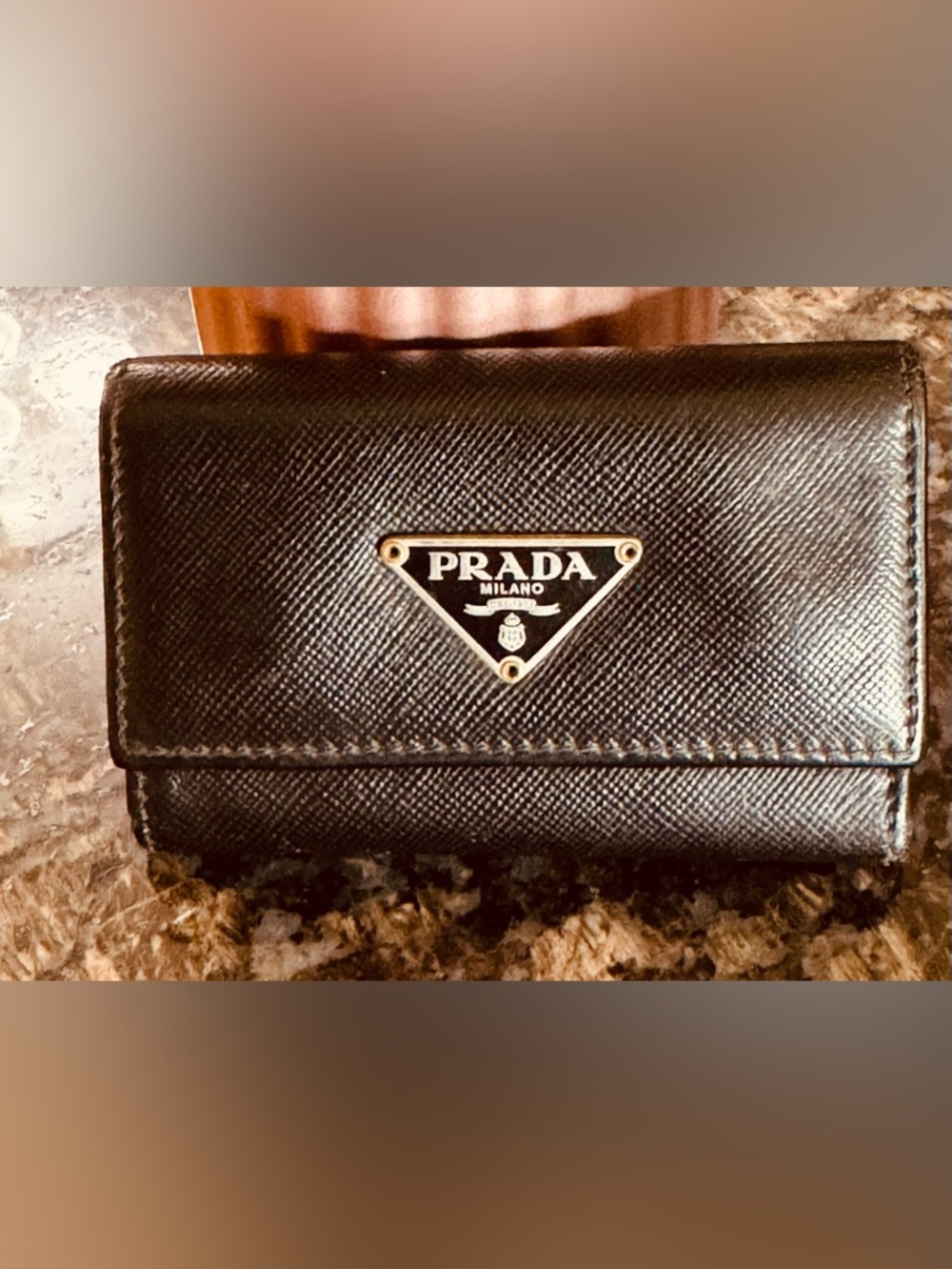 Prada Black Leather Card Case
